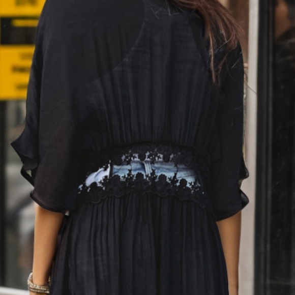 (Out Of Stock) Black Lace Open Front Cardigan - Picture 3 of 7